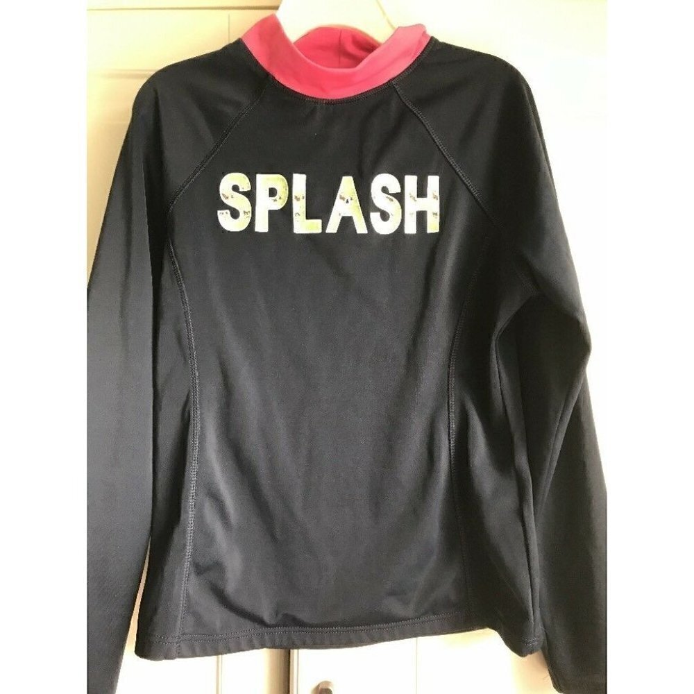Land's End Splash Blue Rashguard Swim 7/8